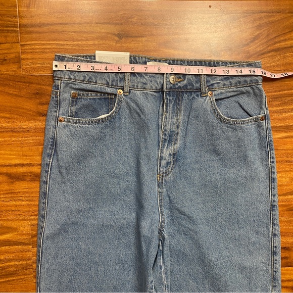 NWT New H&M Light Blue 100% Cotton High Waist Tapered Straight Leg Jeans Size 10 - Picture 11 of 14